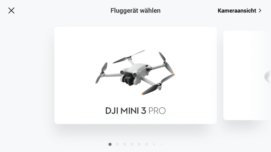 In der DJI Fly App musst Du im Verbindungstutorial das Drohnenmodell auswählen.